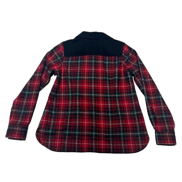 Pendleton Mens Wool Plaid Flannel Long Sleeve Button Up Shirt Red Black Medium - Picture 2 of 7